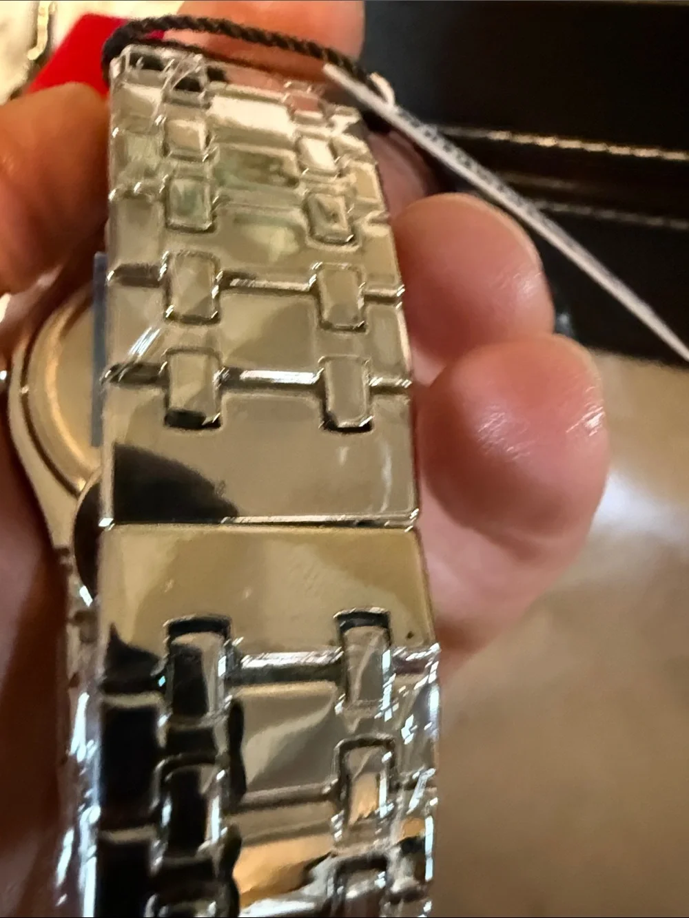 AJ Collection 43 amp Men’s Stainless Steel Silver Watch with Pink Dial